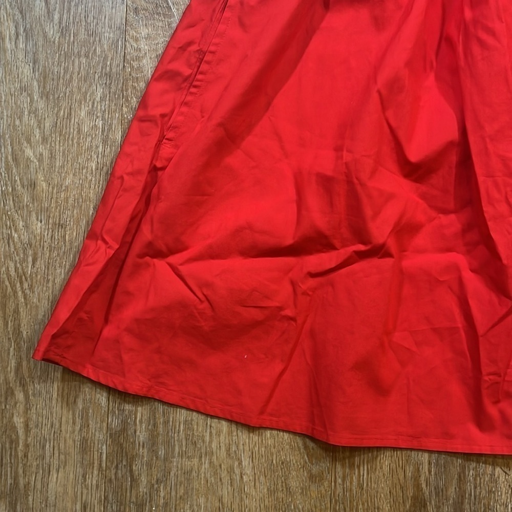 French Connection Rhodes Red Smocked Mini Dress Cotton Like New Women's Size 2 - Picture 7 of 13